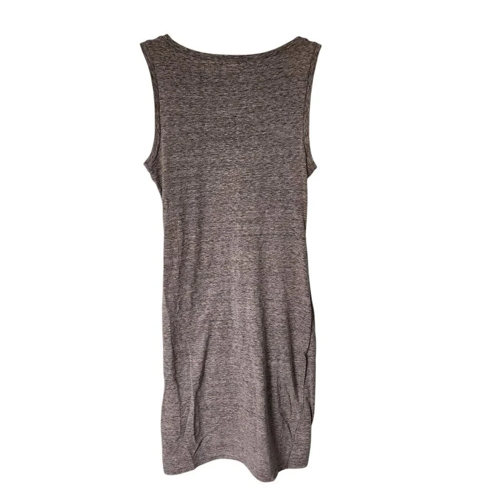 Leith Dress Womens Small Sleeveless Bodycon Ruched Tank Gray